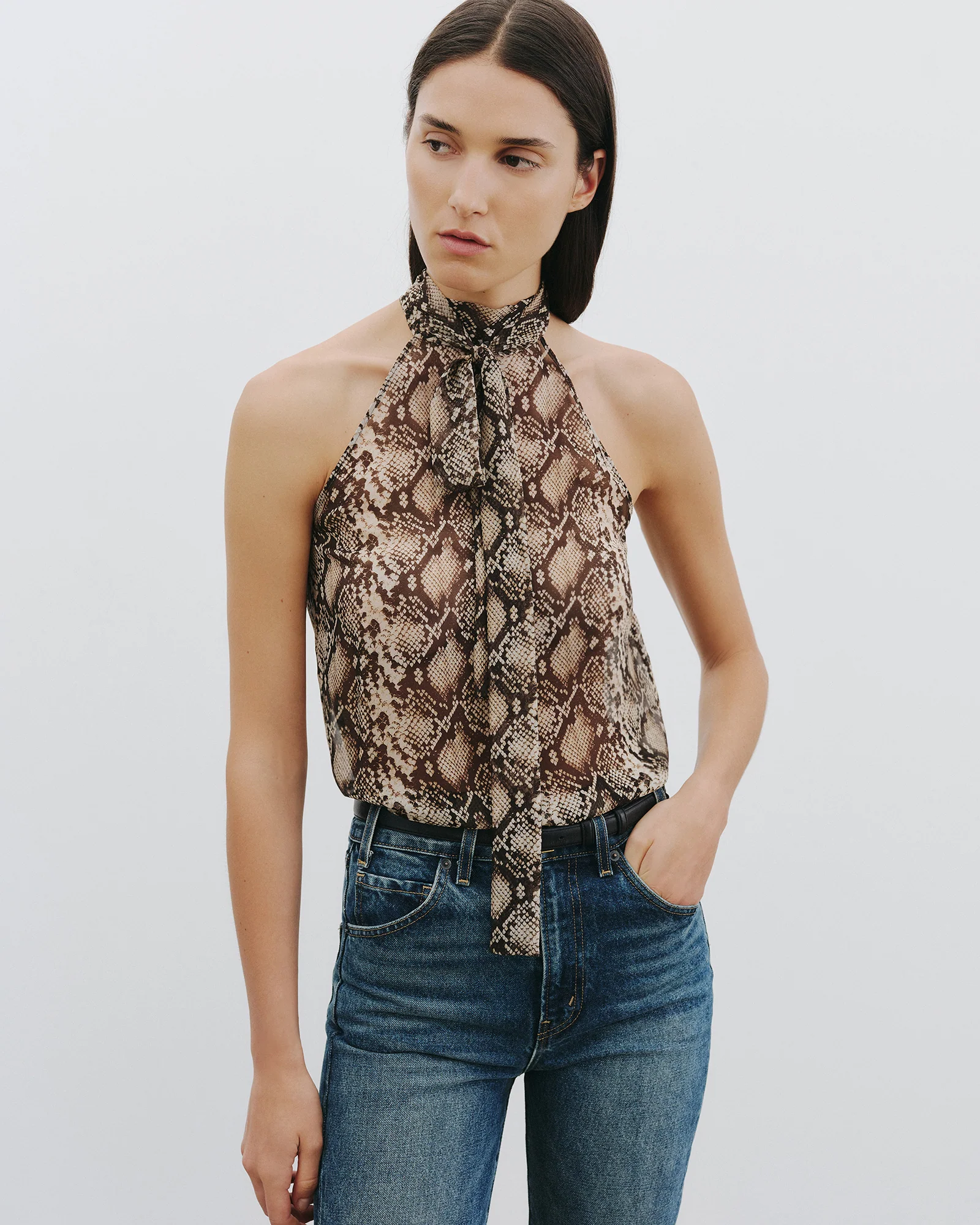 ALLA SILK HALTERNECK TOP - Image 2