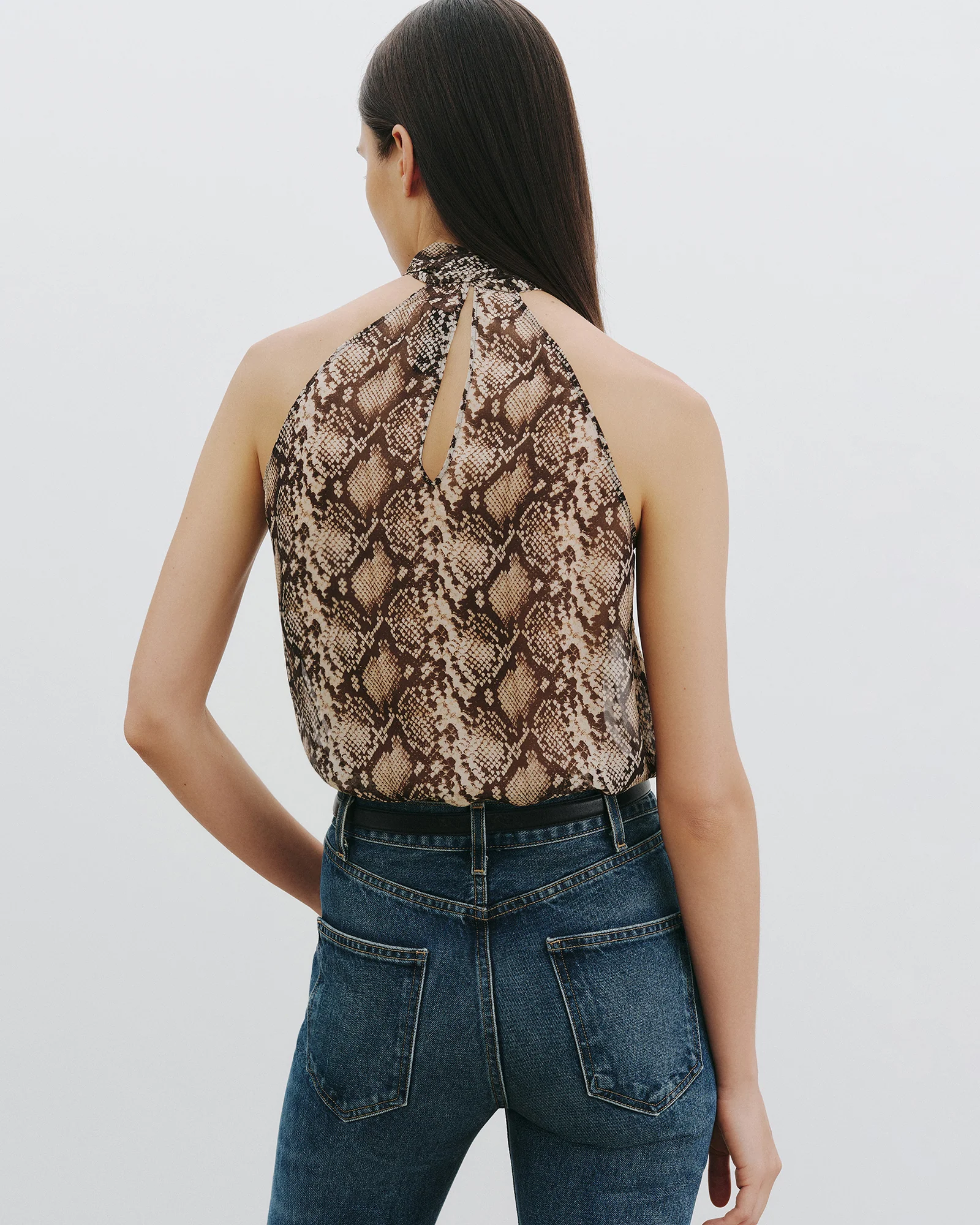 ALLA SILK HALTERNECK TOP - Image 4