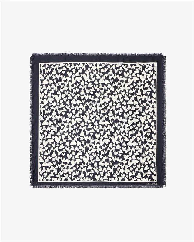 HEART SILK TWILL SCARF