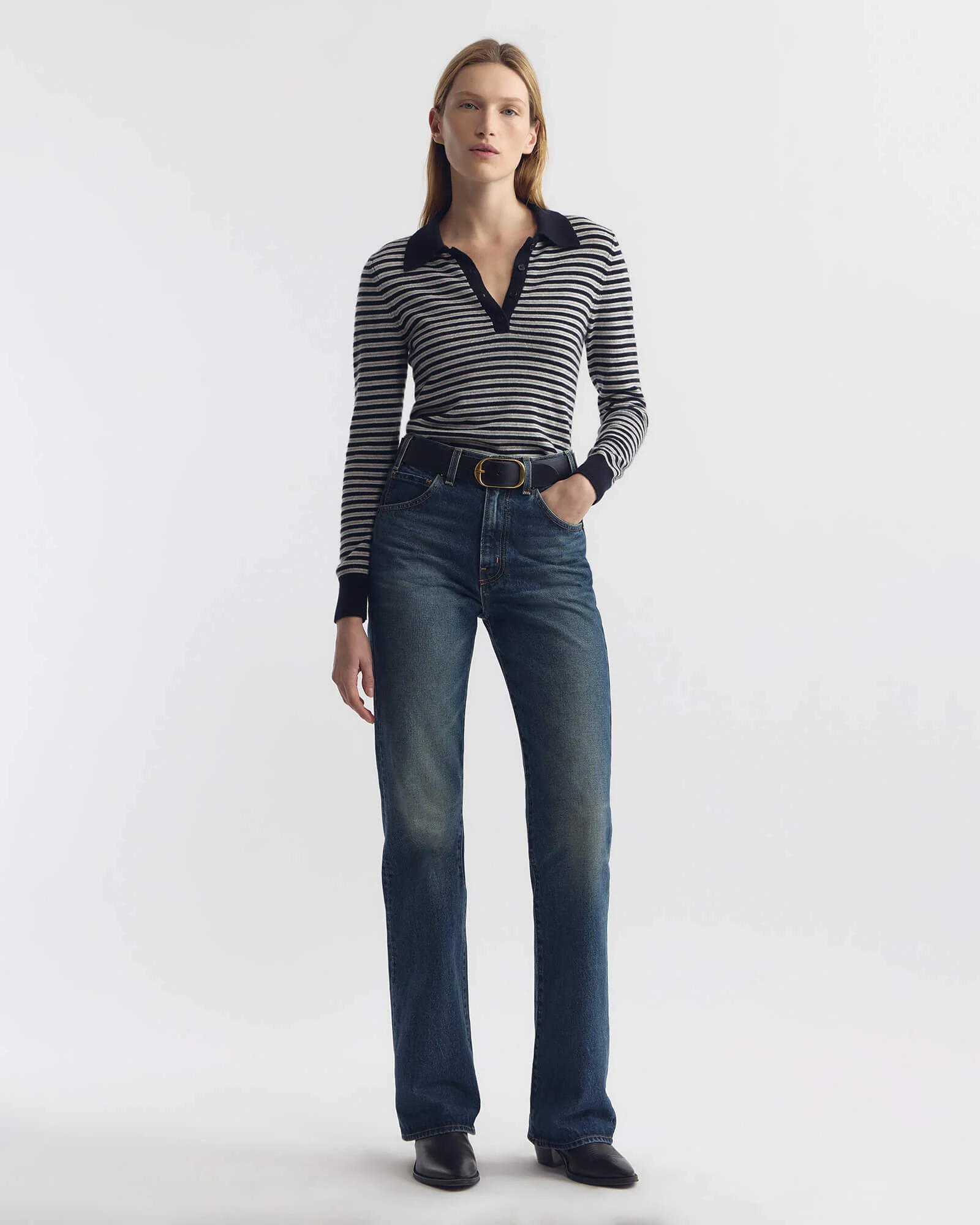 PRESCOTT STRIPE CASHMERE POLO - Image 5