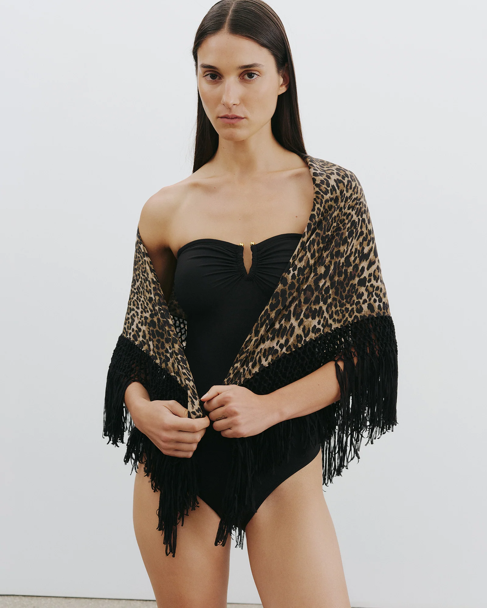 SHAWL SILK FRINGED SCARF - Image 2