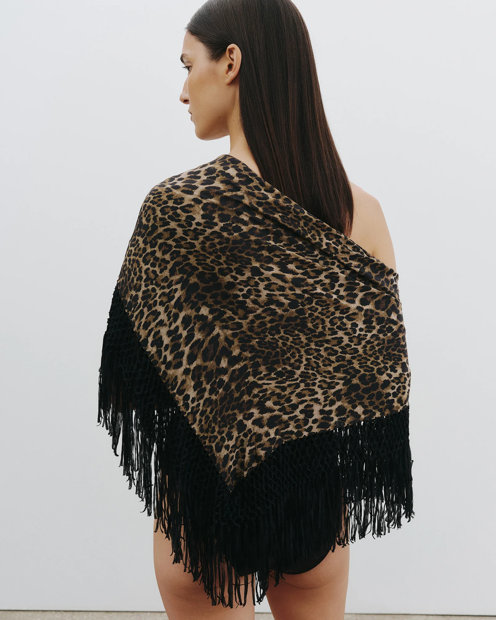 SHAWL SILK FRINGED SCARF - Image 4